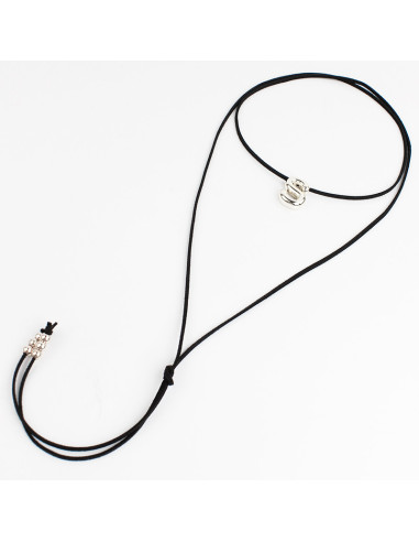 Collar de Gamuza Bubble Silver Letters "S"