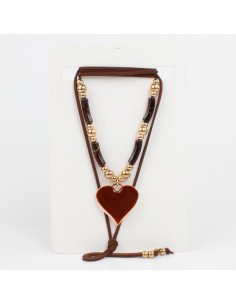 Collar de Gamuza y Dije Resinado