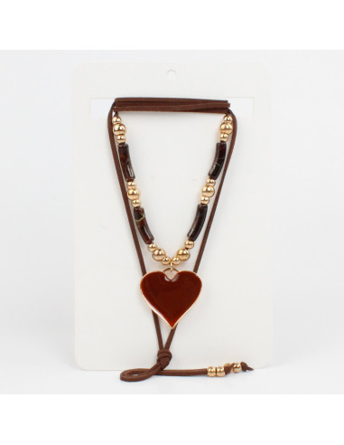 Collar de Gamuza y Dije Resinado