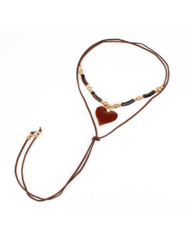 Collar de Gamuza y Dije Resinado