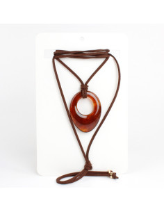 Collar de Gamuza y Dije de Acrílico