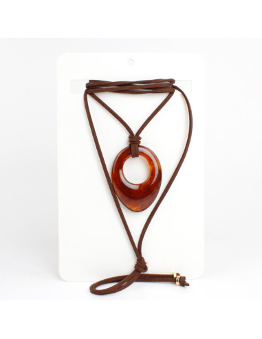 Collar de Gamuza y Dije de Acrílico