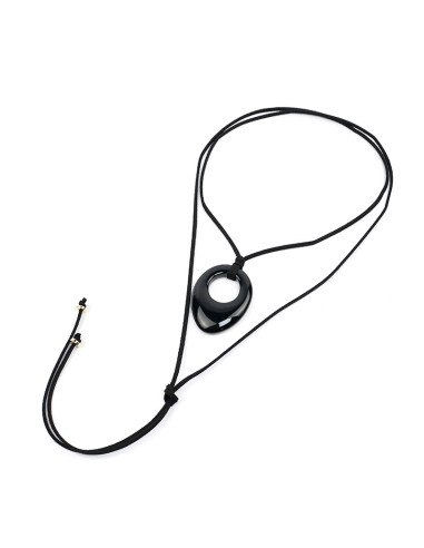 Collar de Gamuza y Dije de Acrílico