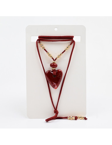 Collar de Gamuza y Dije Acrílico