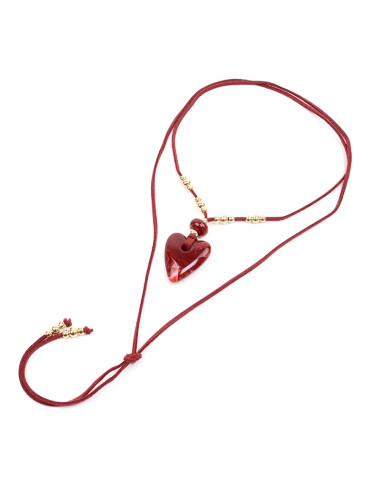 Collar de Gamuza y Dije Acrílico