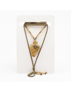 Collar de Gamuza y Dije Acrílico