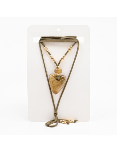 Collar de Gamuza y Dije Acrílico