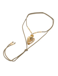 Collar de Gamuza y Dije Acrílico