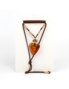 Collar de Gamuza y Dije Acrílico