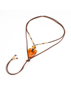 Collar de Gamuza y Dije Acrílico