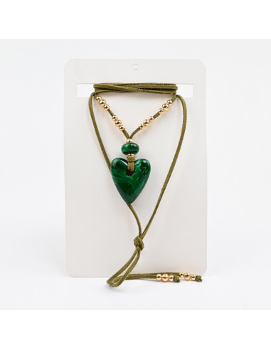 Collar de Gamuza y Dije Acrílico