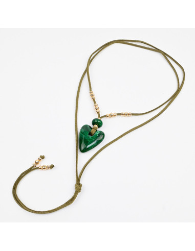 Collar de Gamuza y Dije Acrílico