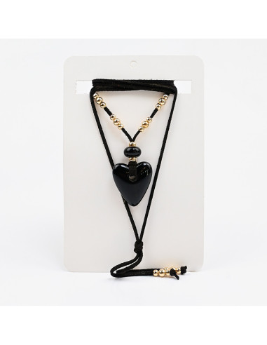 Collar de Gamuza y Dije Acrílico