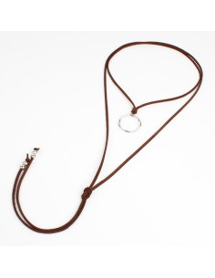 Collar de Gamuza y Dije Geométrico