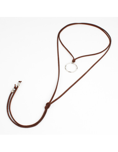 Collar de Gamuza y Dije Geométrico