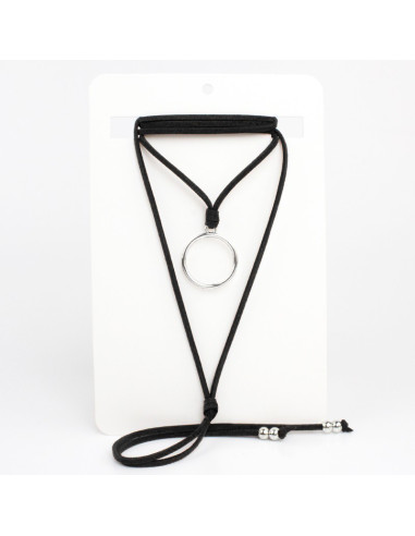 Collar de Gamuza y Dije Geométrico