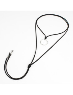 Collar de Gamuza y Dije Geométrico