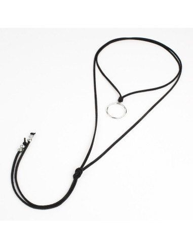 Collar de Gamuza y Dije Geométrico