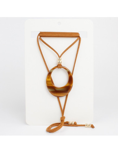 Collar de Gamuza y Dije Acrílico