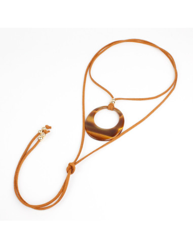 Collar de Gamuza y Dije Acrílico