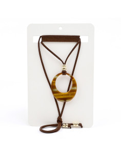 Collar de Gamuza y Dije Acrílico