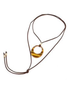 Collar de Gamuza y Dije Acrílico