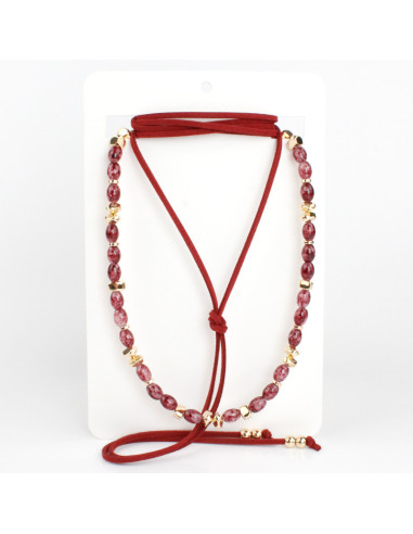 Set de Collares Gamuza y Vidrio