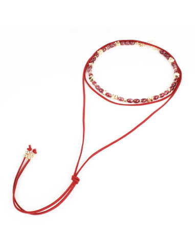 Set de Collares Gamuza y Vidrio