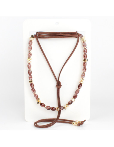 Set de Collares Gamuza y Vidrio