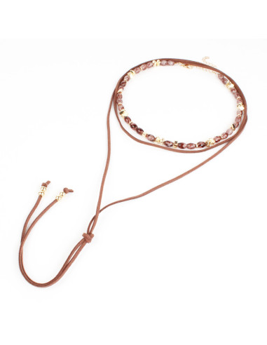Set de Collares Gamuza y Vidrio