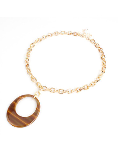Collar de Cadena y Dije Resinado | Infinita Moda