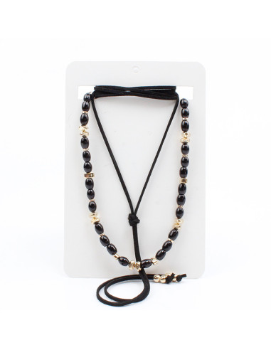 Set de Collares Gamuza y Vidrio