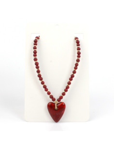 Collar Enhebrado y Dije Corazón