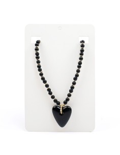 Collar Enhebrado y Dije Corazón