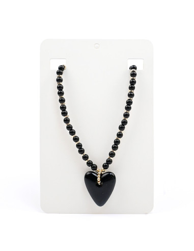 Collar Enhebrado y Dije Corazón