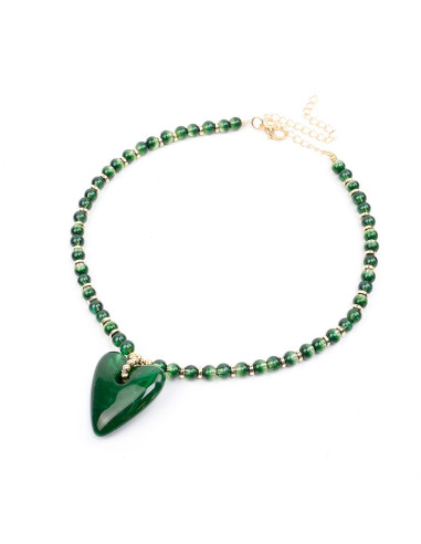 Collar Enhebrado y Dije Corazón