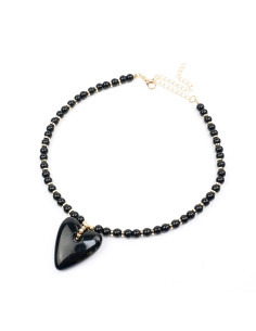Collar Enhebrado y Dije Corazón