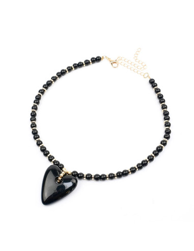 Collar Enhebrado y Dije Corazón