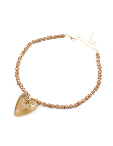 Collar Enhebrado y Dije Corazón