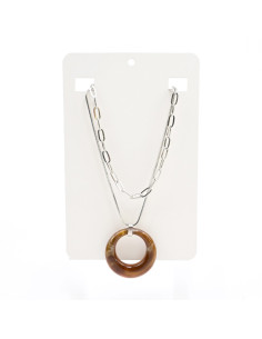 Collar Doble Cadena y Acrílico | Infinita Moda