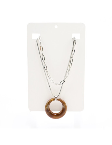 Collar Doble Cadena y Acrílico | Infinita Moda