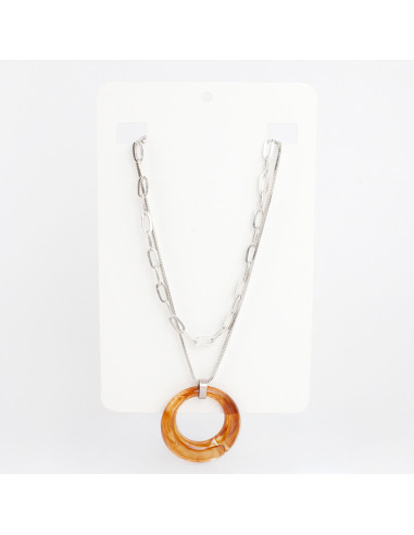 Collar Doble Cadena y Acrílico | Infinita Moda