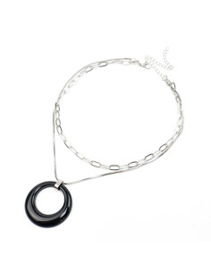Collar Doble Cadena y Acrílico | Infinita Moda