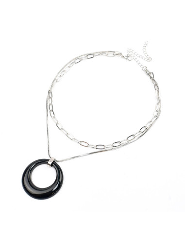 Collar Doble Cadena y Acrílico | Infinita Moda