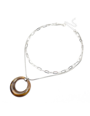 Collar Doble Cadena y Acrílico | Infinita Moda