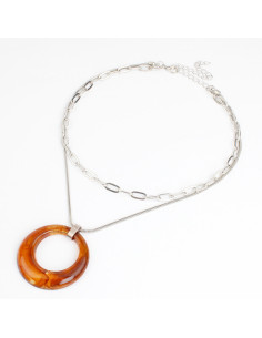 Collar Doble Cadena y Acrílico | Infinita Moda