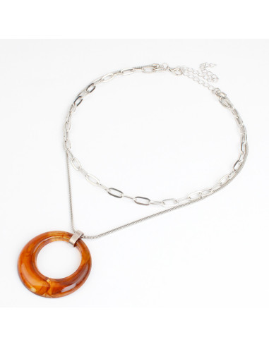 Collar Doble Cadena y Acrílico | Infinita Moda