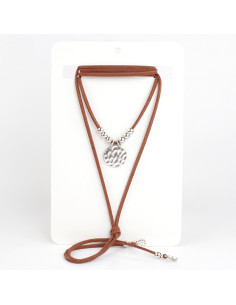 Collar de Gamuza y Dije Martillado