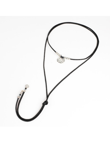 Collar de Gamuza y Dije Martillado