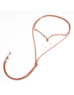 Collar de Gamuza y Dije Circular